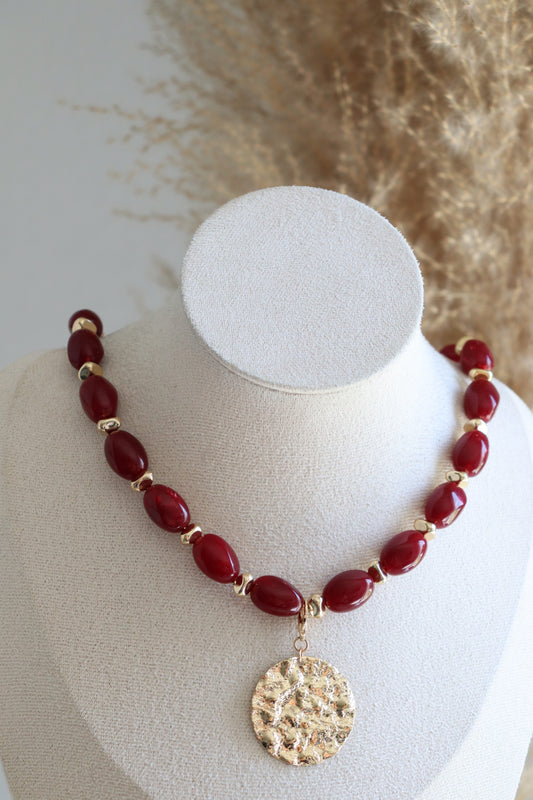 Collier Neyla- Vin Rouge