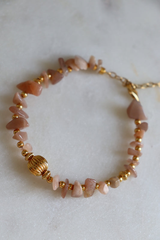 Bracelet - Topaze Orange & Coquillage