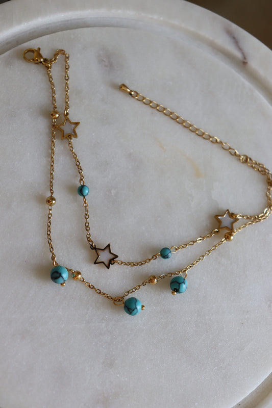 Bracelet de cheville Turquoise