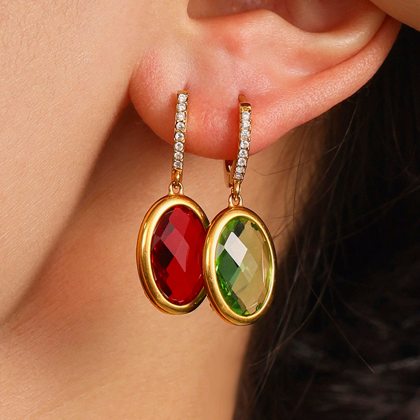 Boucles d'oreilles Angelina rouge