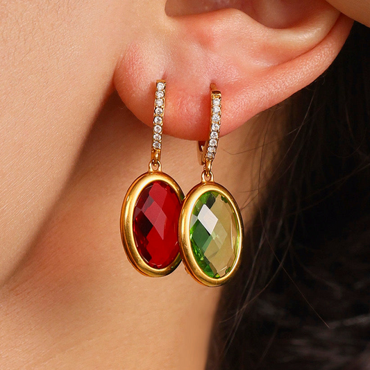 Boucles d'oreilles Angelina rouge