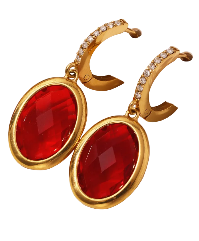 Boucles d'oreilles Angelina rouge