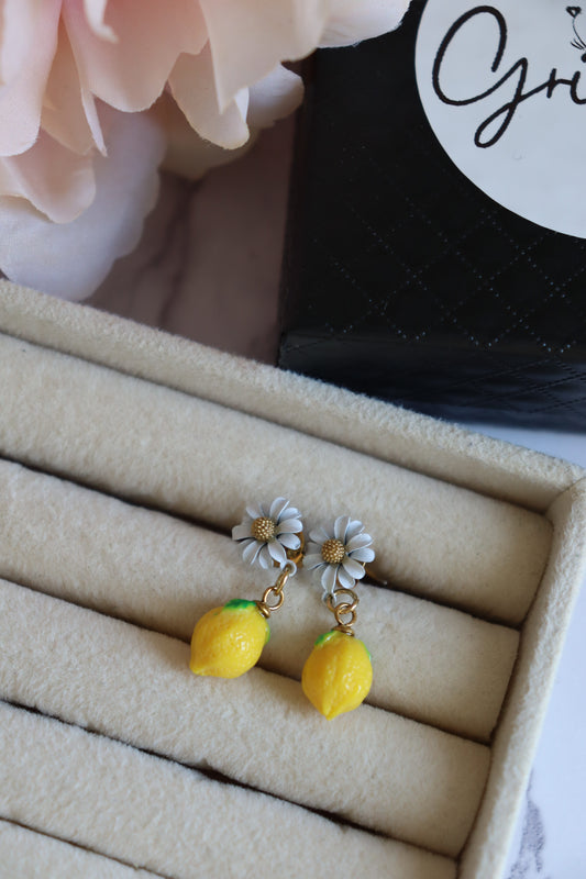 Boucles d'oreilles Fleur de citron