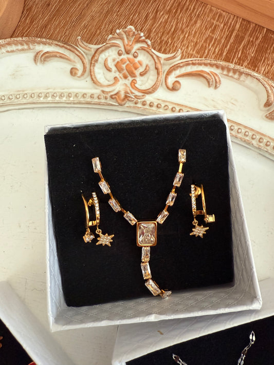 Coffret bijoux : Collier Y et boucles d’oreilles