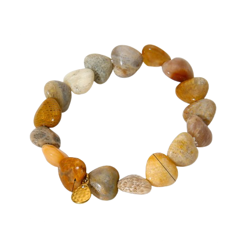 Bracelet en Agathe et Jaspe Miel