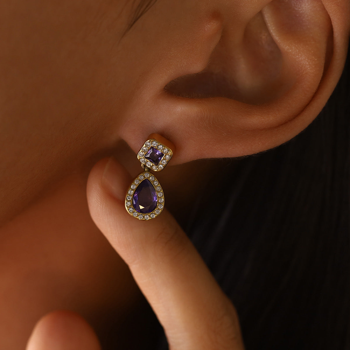 Boucles d’oreilles Merveilleuse - Violette