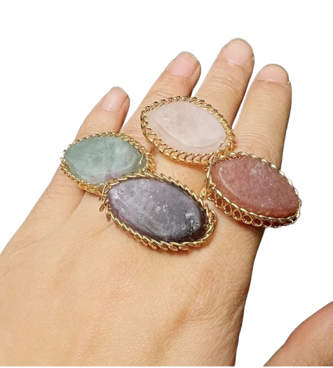 Bague Jennah - Pierre naturelle jade verte