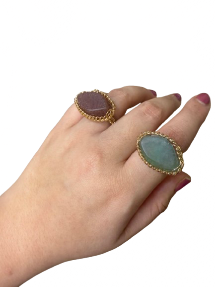 Bague Jennah - Pierre naturelle jade verte