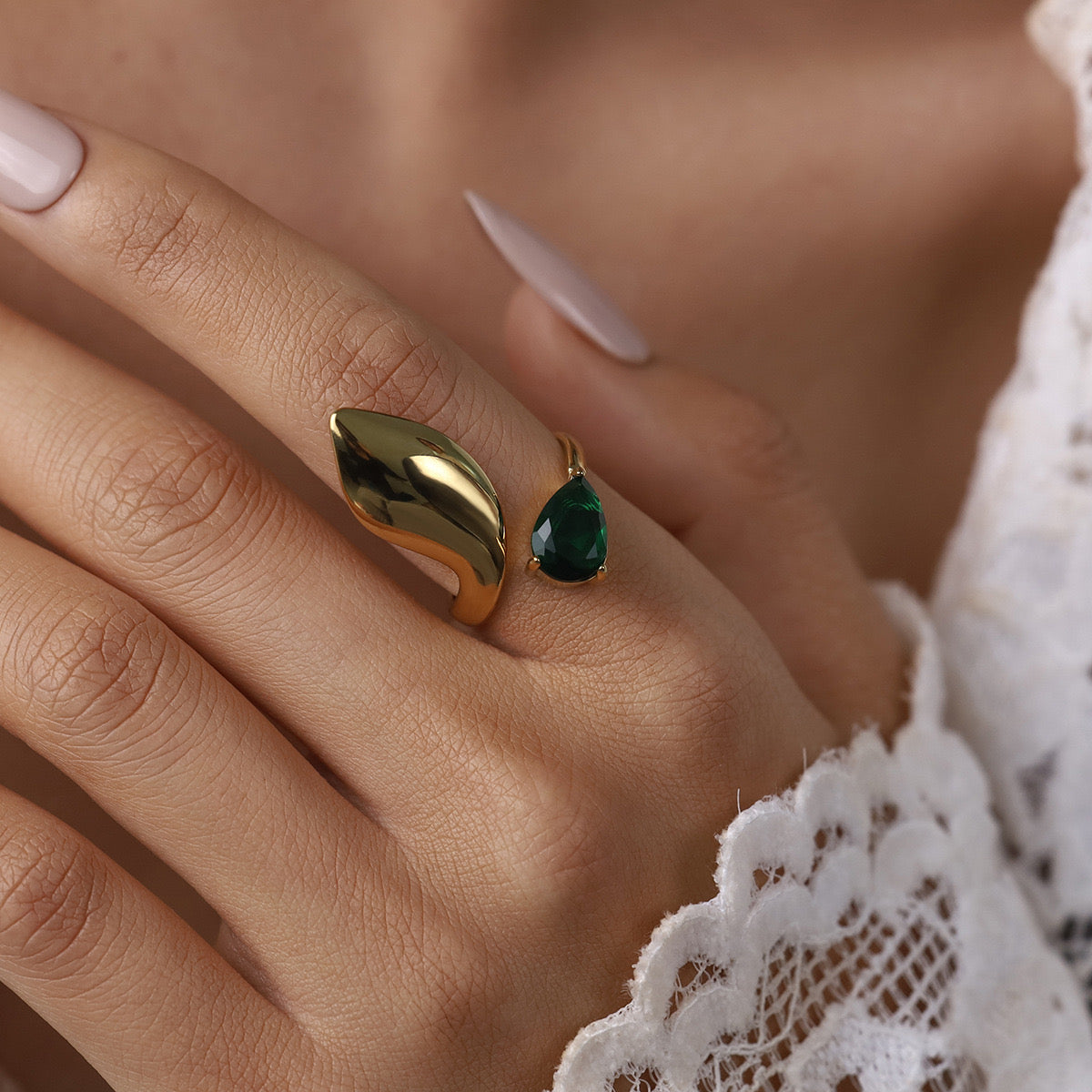 Bague Brogy - Zircon Vert