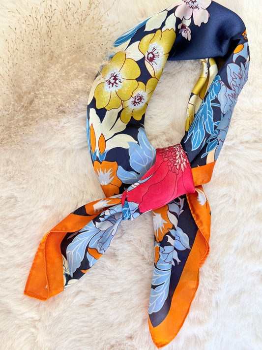 Foulard imprimé - jardin japonais