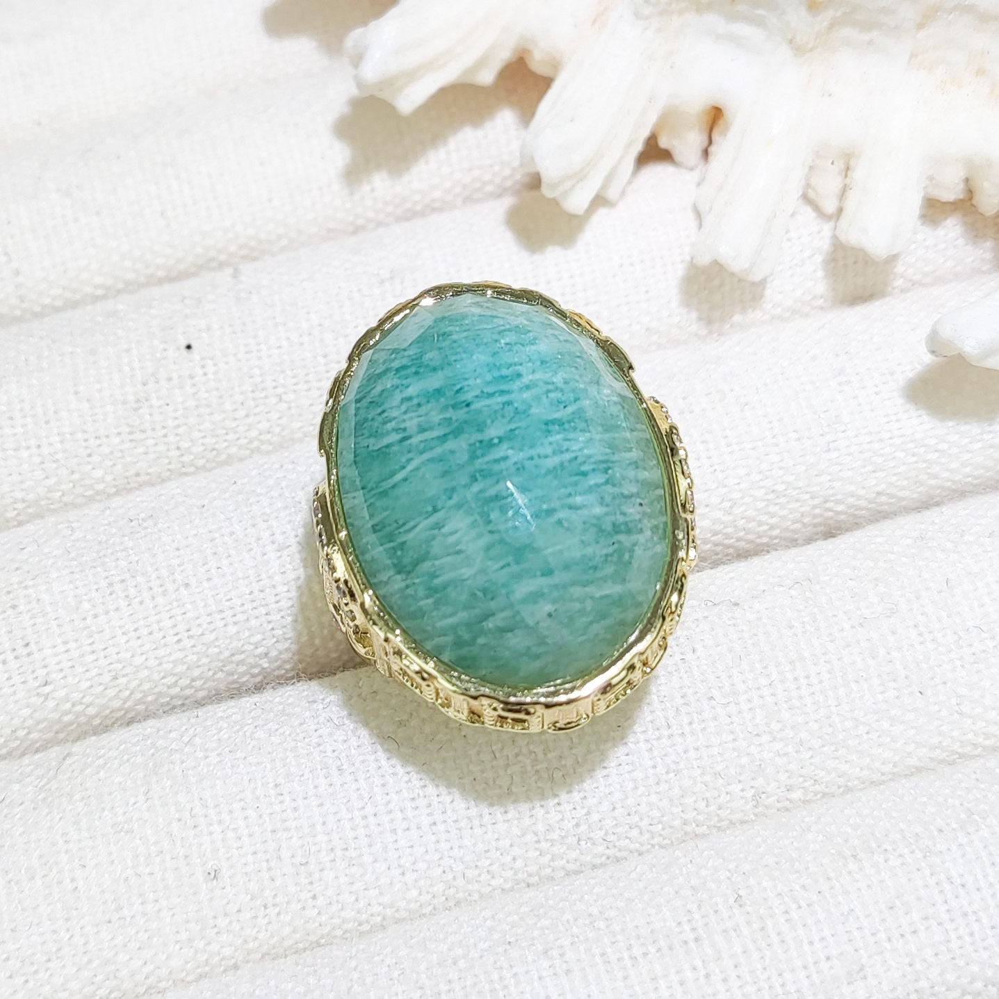 Bague luminous - Amazonite