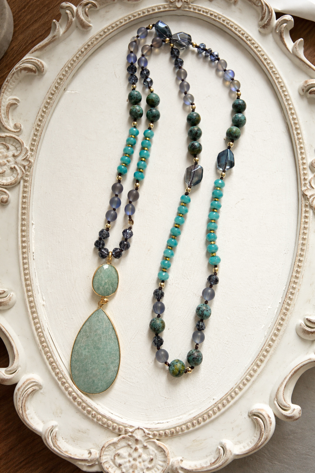 Sautoir Nèbula -Amazonite & Turquoise africaine