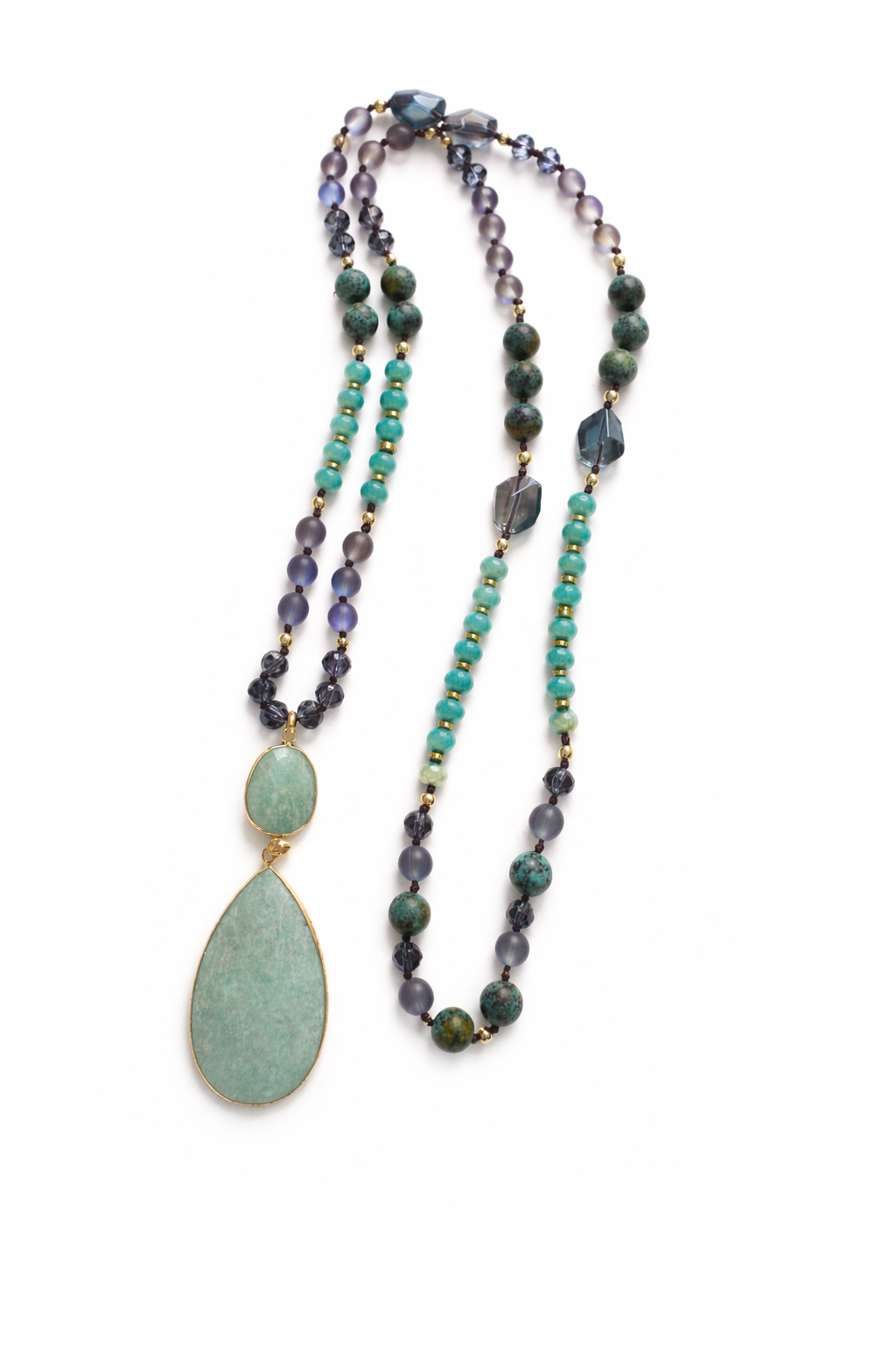 Sautoir Nèbula -Amazonite & Turquoise africaine