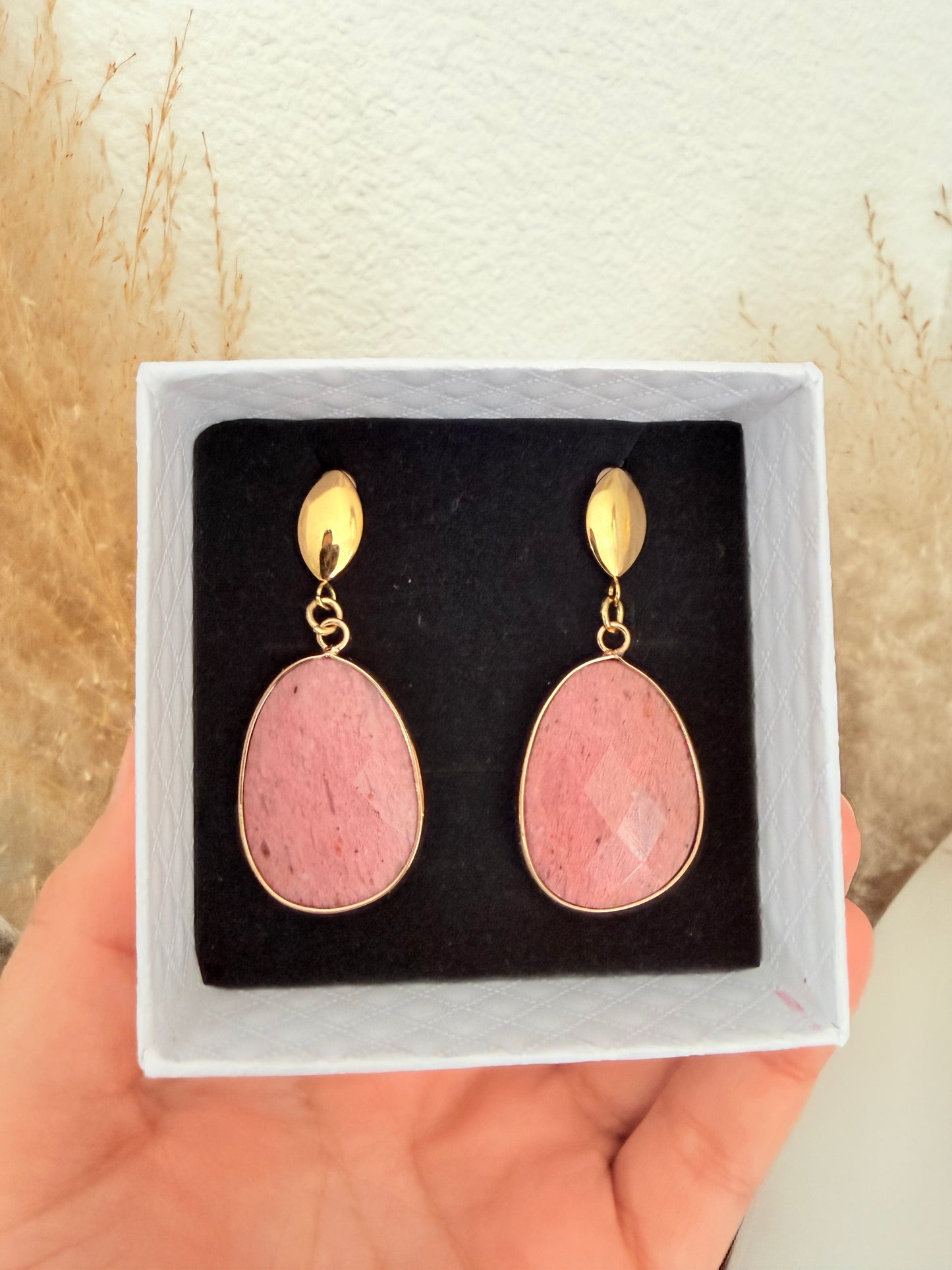 Boucles d’oreilles Rhodonite