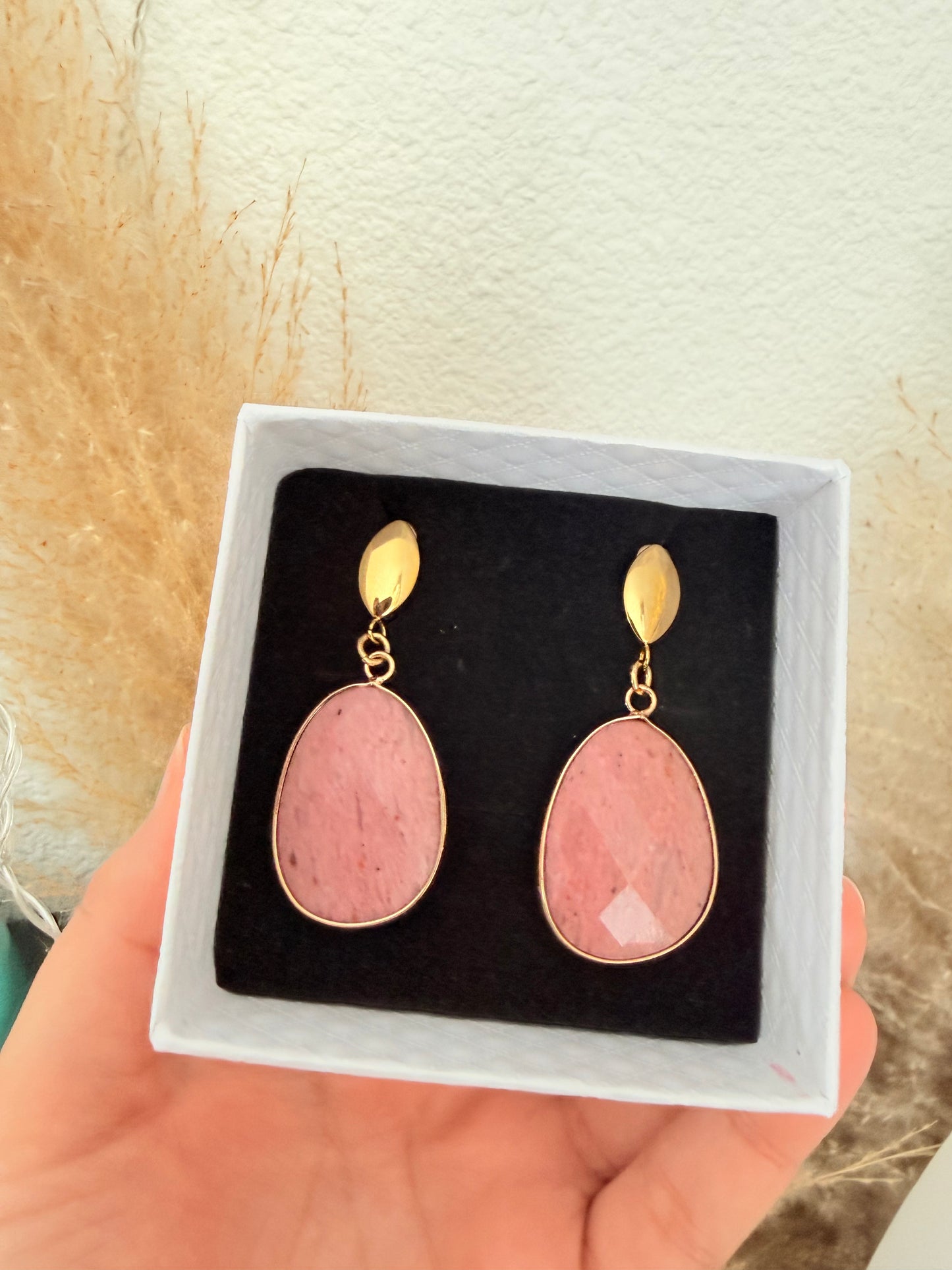 Boucles d’oreilles Rhodonite
