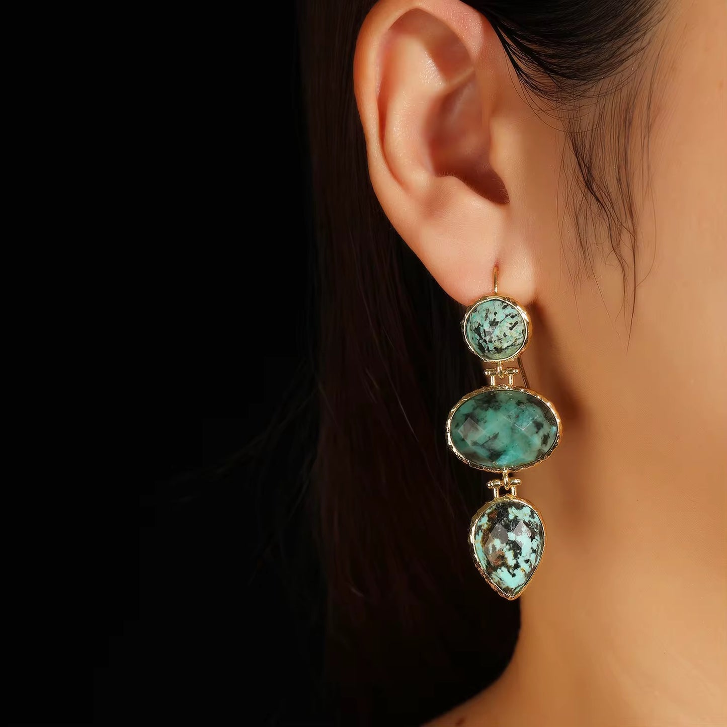 Boucles d’oreilles Dôme - Turquoise africaine