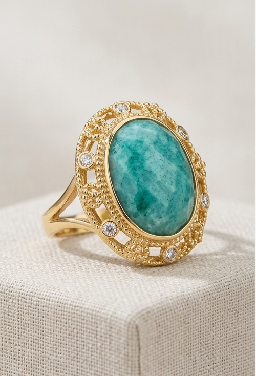 Bague Simone - Amazonite Ajustable