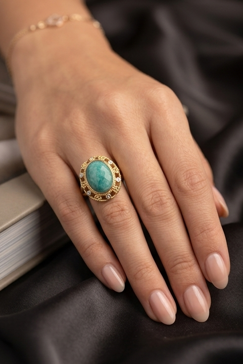 Bague Simone - Amazonite Ajustable