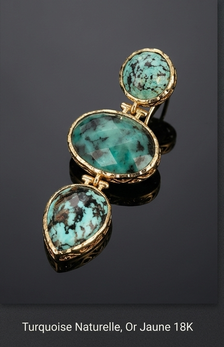 Boucles d’oreilles Dôme - Turquoise africaine