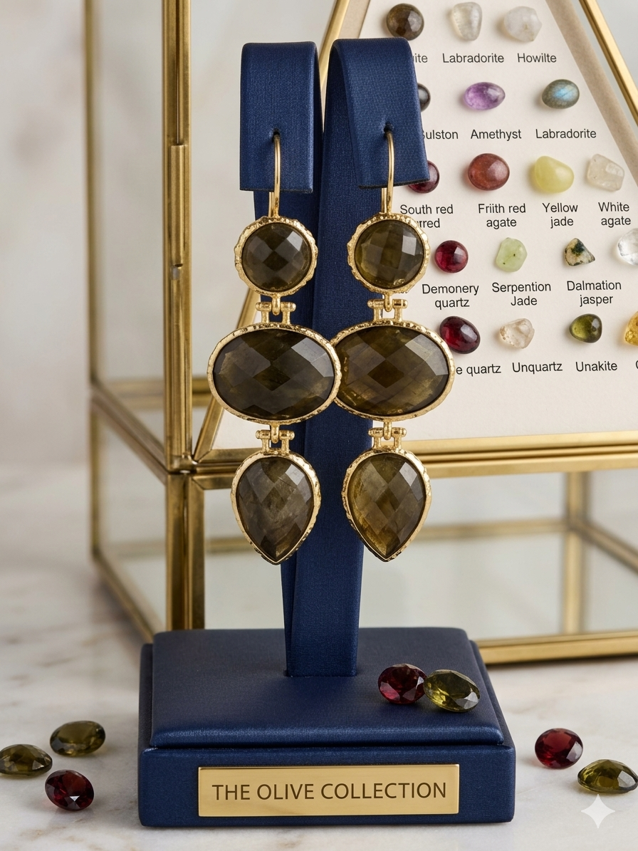 Boucles d’oreilles Dôme - Labradorite