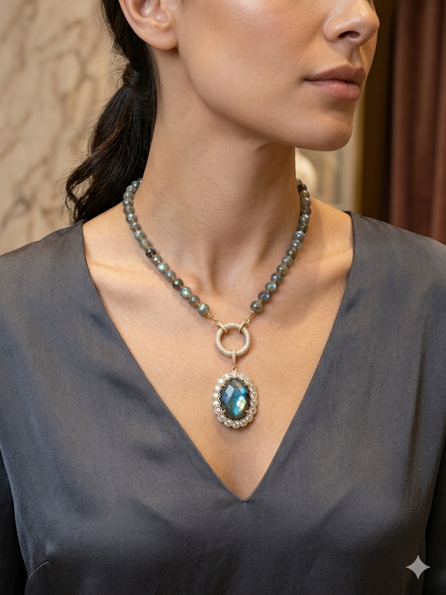 Collier Vibrant Labradorite