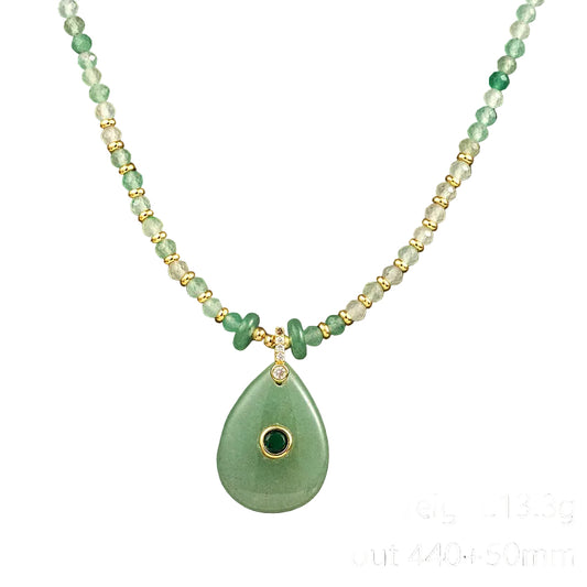 Collier Olivia - Aventurine Verte