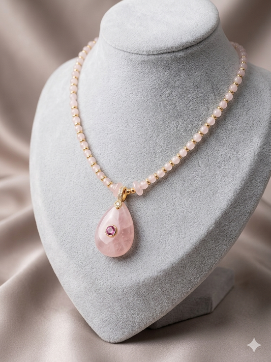 Collier Olivia - Quartz rose