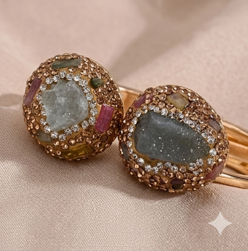 Bracelet Jonc Ouvert - Aigue Marine