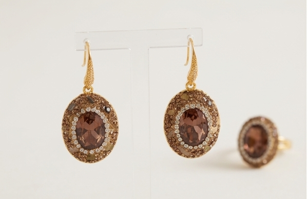 Boucles d’oreilles «  Eclats du Soir « 