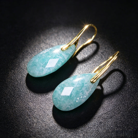 Boucles d’oreilles Gouttellettes Amazonite