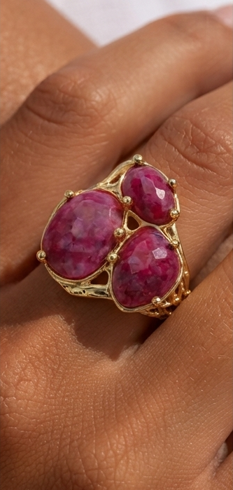Bague élégance organique - Ruby Rose