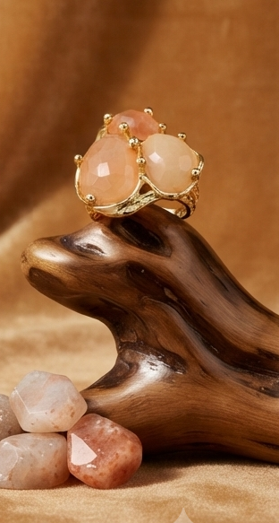 Bague Bague « Rayon d'Or » - Pierre de Soleil