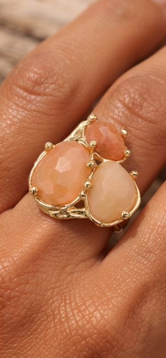 Bague « Rayon d'Or » - Pierre de Soleil