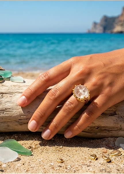 Bague Cristaline - Cristal de Roche Naturel