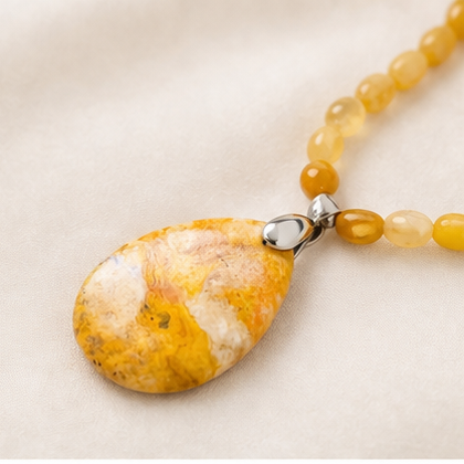 Sautoir Solena - Citrine et gravier d’agate