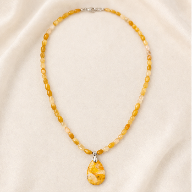 Sautoir Solena - Citrine et gravier d’agate