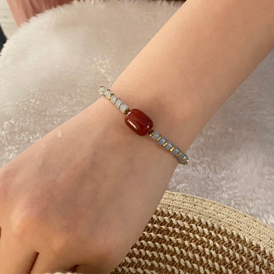 Bracelet Marrakech - Cornaline & Quartz Fumé