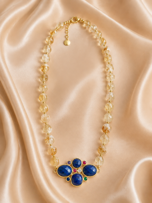 Collier Havana Citrine Lapis Lazuli