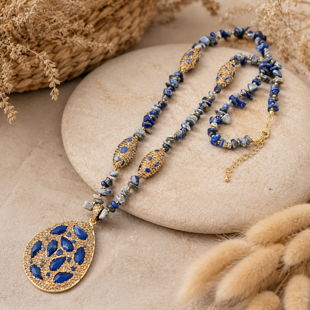 Sautoir « L’Éclat d’Azura » — Lapis lazuli