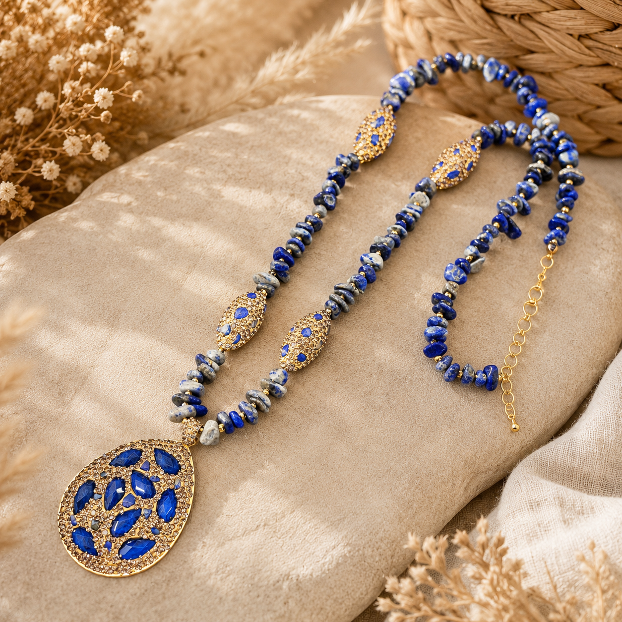 Sautoir « L’Éclat d’Azura » — Lapis lazuli