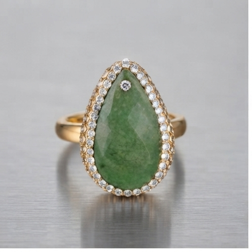 Bague Idole - Aventurine Verte