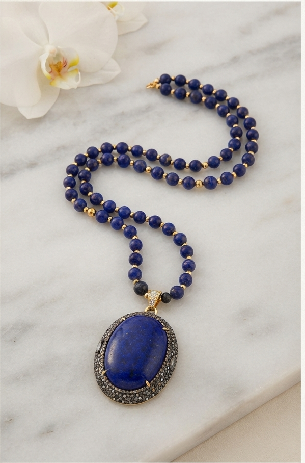Sautoir Amanda - Lapis Lazuli