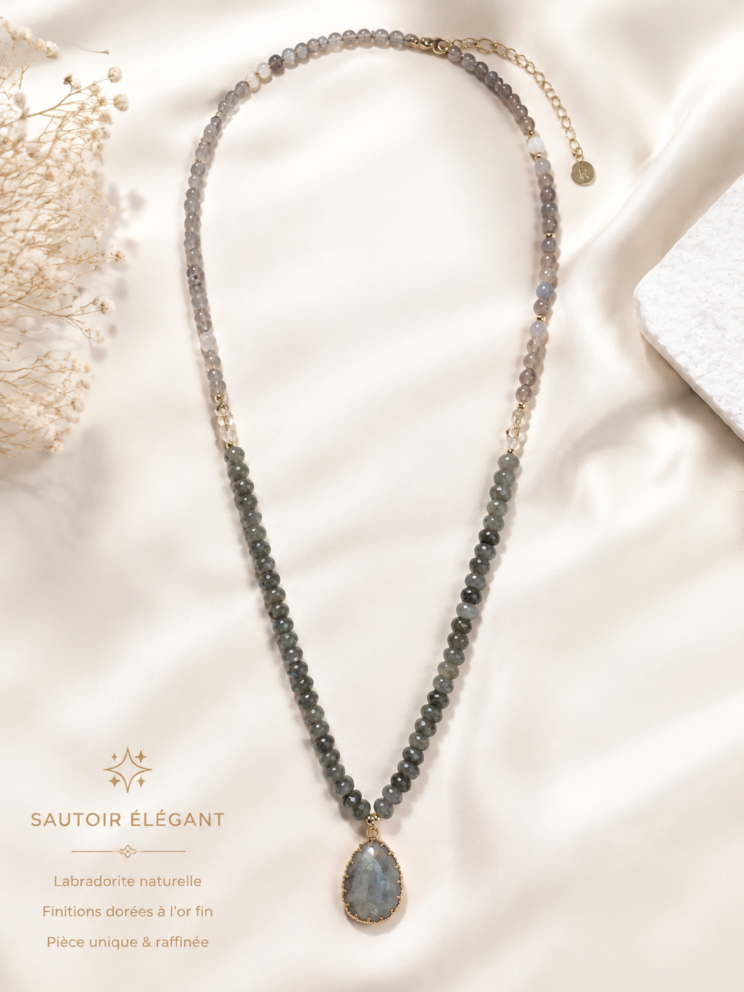 Sautoir Anna - Labradorite bleutée