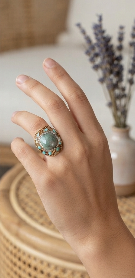 Bague Luna - Amazonite