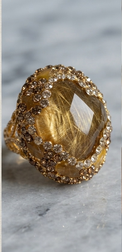 Bague Matilda - Citrine et Verre de tchéque