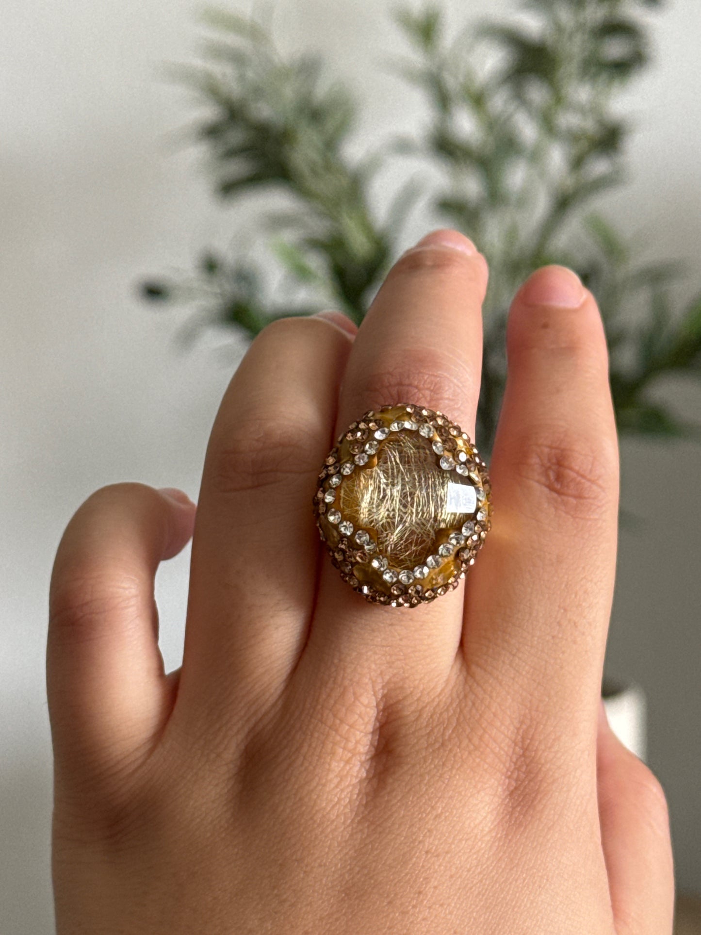 Bague Matilda - Citrine et Verre de tchéque