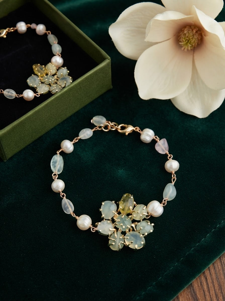 Bracelet Création Astrée - Perles d’eau douce et Agathe