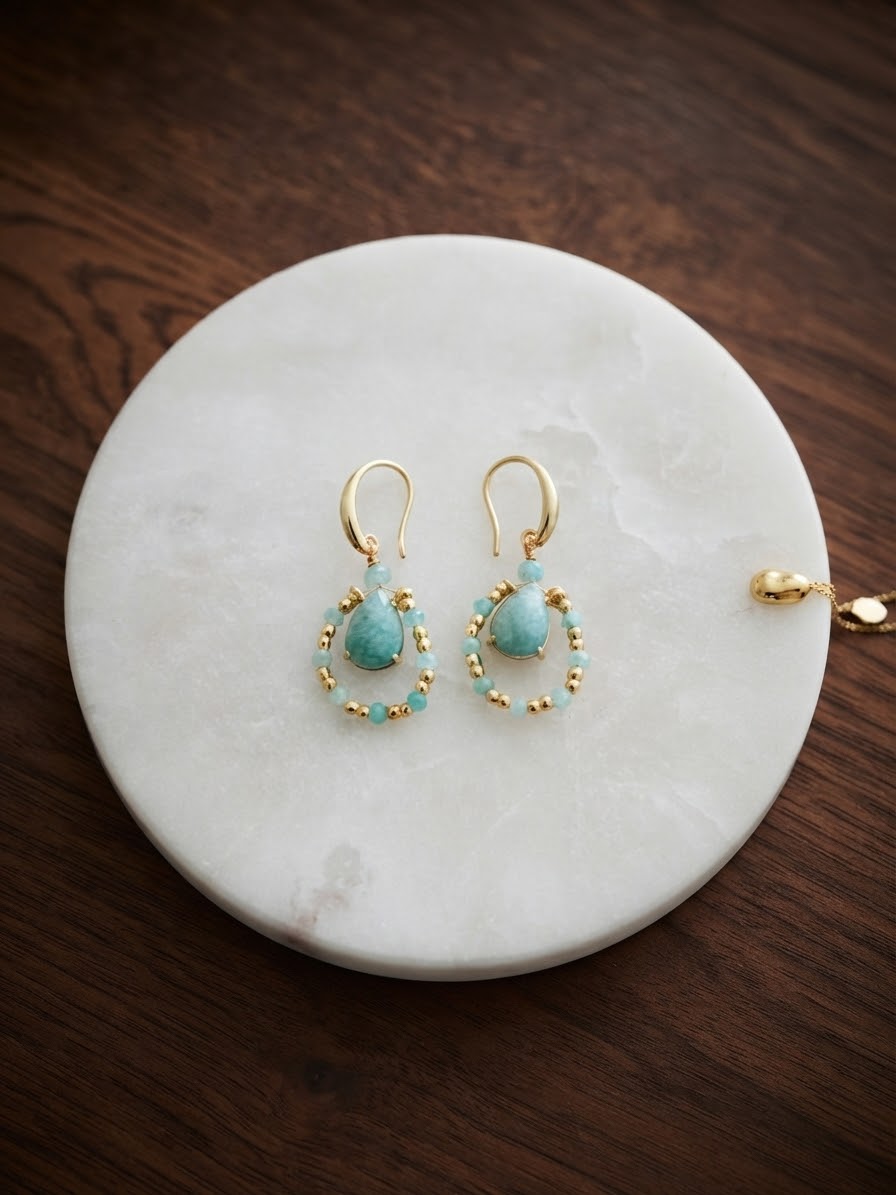 Boucles d’oreilles Gaïa - Amazonite