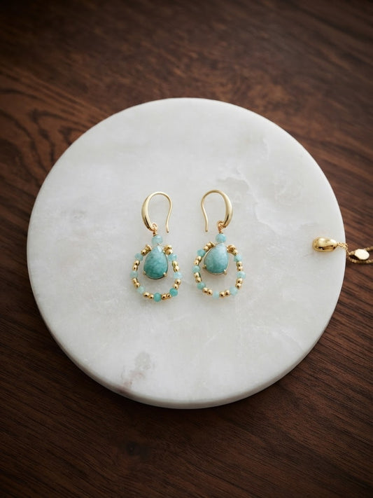 Boucles d’oreilles Gaïa - Amazonite