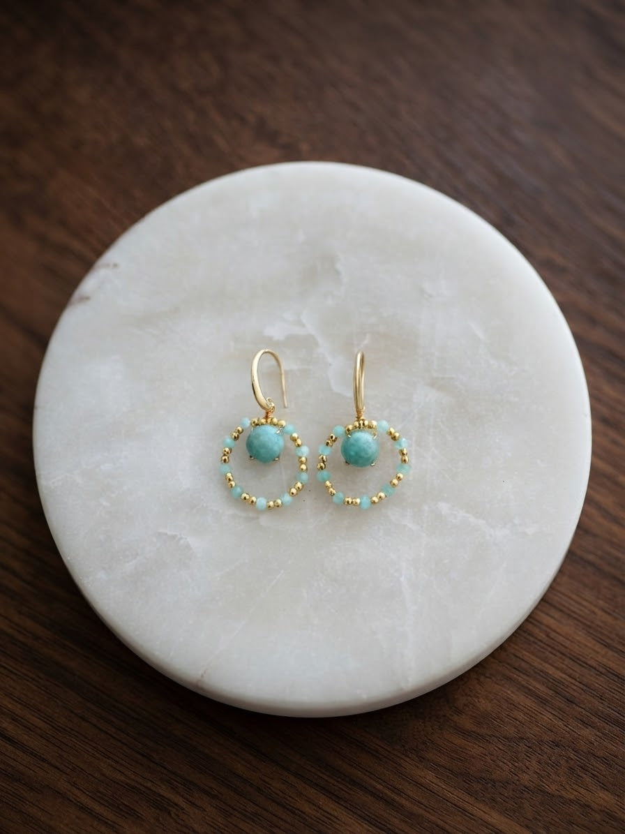Boucles d’oreilles Auréa -  Amazonite